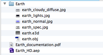 Diagram showing a clean folder structure for an Element 3D item.